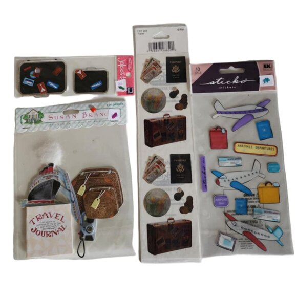 NWT 4 packages Travel Scrapbook Embellishment stickers - Picture 1 of 3